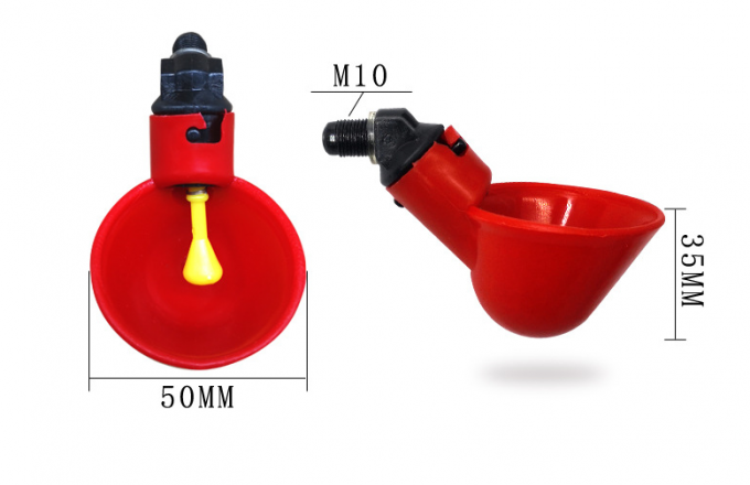 เครื่องมือฟาร์มสัตว์ไก่อัตโนมัติเล้านกไก่น้ำดื่มชามพลาสติกไก่เจี๊ยบจุกนมดื่มหยด 2