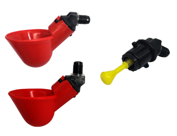 เครื่องมือฟาร์มสัตว์ไก่อัตโนมัติเล้านกไก่น้ำดื่มชามพลาสติกไก่เจี๊ยบจุกนมดื่มหยด 3