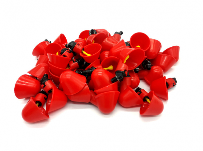 เครื่องมือฟาร์มสัตว์ไก่อัตโนมัติเล้านกไก่น้ำดื่มชามพลาสติกไก่เจี๊ยบจุกนมดื่มหยด 4