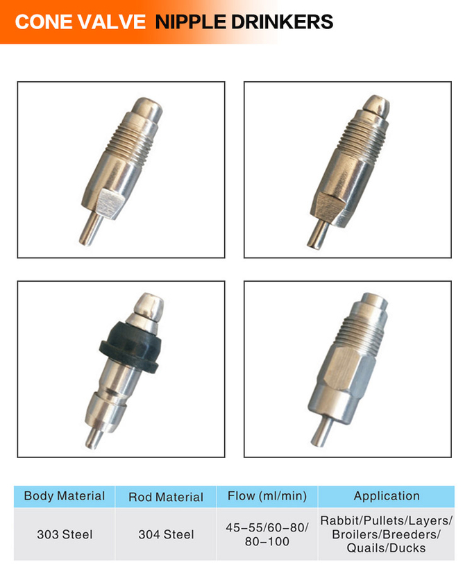 อัตโนมัติ Poultry Nipple Drinker Broiler Water Nipple For ไก่ Farm Equipment 7